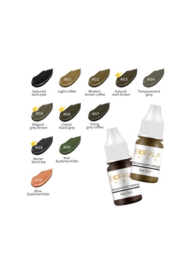 Borala 26 Renk 3 Ml Kalıcı Makyaj Dövme Dudaklar Kaşlar Eyelinerler Pigmentler 09 Dark Topaz