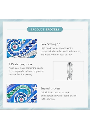 Wostu Müzik Hediyeler 925 Ayar Gümüş Gitar Mızrap Mavi Emaye Narin Charm Kolye Kadınlar Genç Kızlar İçin Gümüş