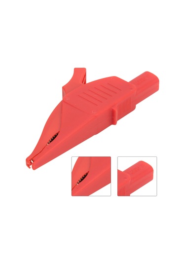 Moveevo Kırmızı Bakır Elektrikli Klem 32a/1000v, 39.5mm Açılış, 4mm Banana Plug Uyumlu, Pa Kapaklı, Araç Akü Testi Ve Jumping Start İçin