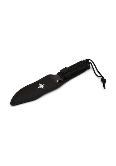 Valkyrie - 8Cr15 Kuzey Yıldızı Outdoor Paracortlu Kamp Bıçağı Siyah