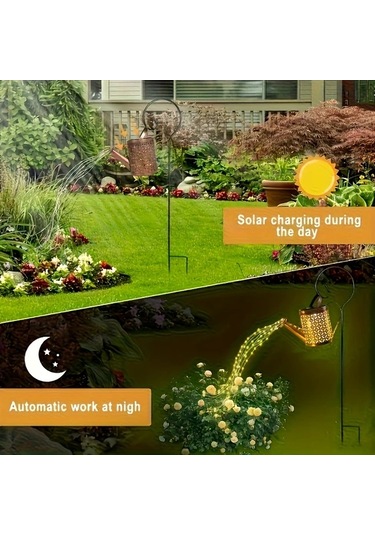 Honeybeeshop 2 Adet Lihangstar Güneş Enerjili Sulama Işıkları Otomatik Açma Kapama Ayarlanabilir Led Bahçe Aydınlatması Vintage Asılı Fenerler Çim Yol Patio Bahçe İçin