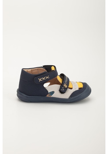 Şirinbebe Ortopedik Erkek Bebek İlkadım Ayakkabı Sarı Çift Cırtlı Yan Açık-4059 Sarı