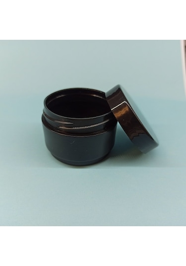 50 Adet 25 Ml Siyah Renk Mini Boş Pomat-Krem-Kozmetik Kutusu