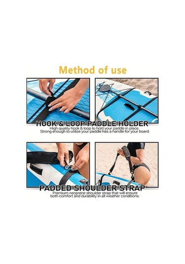 Elmpaly Siyah Ayarlanabilir Sörf Taşıma Askısı Pa Nylon Çok Amaçlı Sörf Aksesuarı