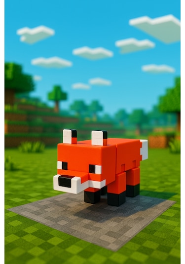 Minecraft Tarzı Tilki Oyuncak Bloklu Yapı Seti, Koleksiyonluk H