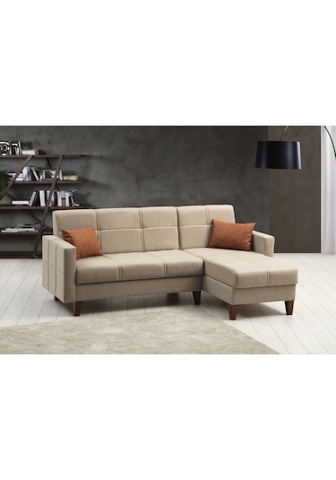Minarmobilya Polya Sandıklı Bazalı L Köşe Koltuk - Bej