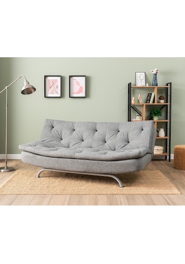 Pafu Rivo Üçlü Yataklı Koltuk - Keten Açık Gri Açık Gri