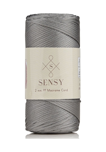 2 Mm - 200 Gr Polyester Makrome Ipi Gri 230 M Polyester Makrome Ip Supla Ip Ve Çanta Ipliği