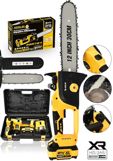 Assur ASR781 21 V Çift Akü Testere Sarı