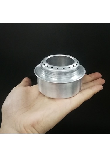 Ebitda Taşınabilir Alüminyum Mini Alkol Ocak Kapağı Kamp Ve Yürüyüş Pişirme Seti Gümüş Gümüş