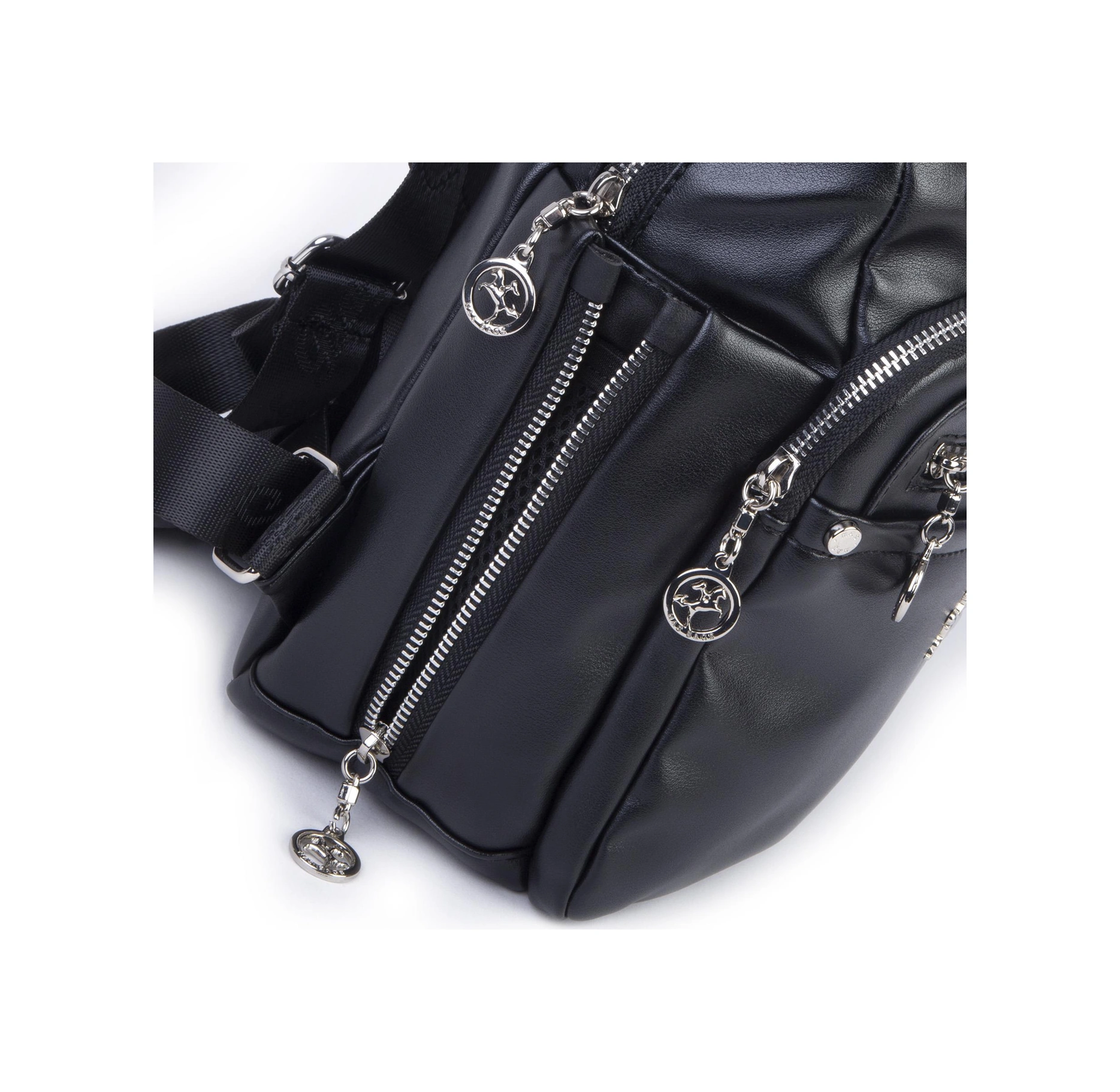 Nas Bag Kadın Çok Gözlü Sırt Çantası Siyah Nero Siyah