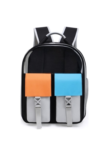 Evcil Hayvanlar Renkli Çift Omuz Çantası Kediler Ve Köpekler Gezi Taşıma Kapsül Sırt Çantaları Model 6 Siyah