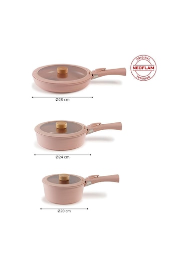 Neoflam Mıdas Pembe Tencere Ve Tava Setı 9+6 15 Parça