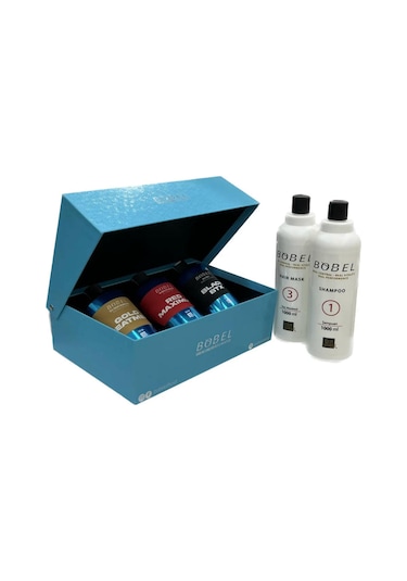Bobel Saç Maskesi + Şampuan + Keratin Bakım Seti 3 x 1 L