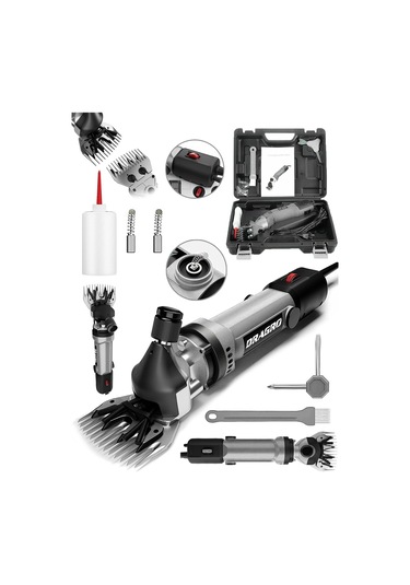 Dragro Alman Drg-4200w Devir Ayarli Bakir Sargili Çelik Şanzuman Koyun Keçi Kirkma Makinesi -greyy