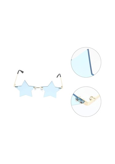 Çift Yıldız Şekilli Güneş Gözlüğü Ay Partisi Hediyesi Komik Kostüm Aksesuarı Diğer