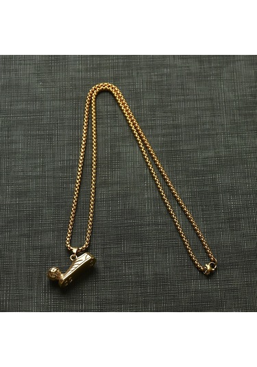 Erkek Kolye Çelik Gol Kralı Futbolcu Takı Aksesuar k24 t5 Çelik