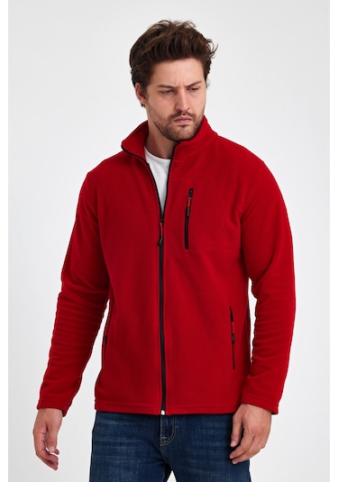 Monox Erkek Outdoor Fermuarlı Polar Ceket 001 Kırmızı