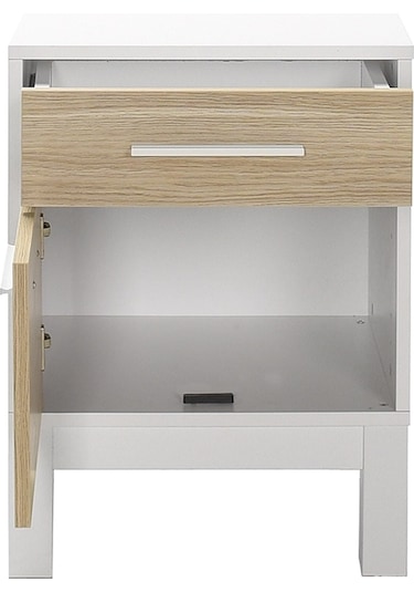 London 2 Çekmeceli Komodin-meşe-beyaz 45x60x45 Cm Gxyxd