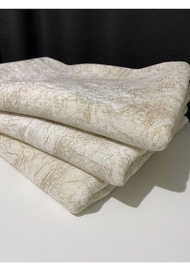 Koltuk Çekyat Örtüsü Krem Damar Desenli Kaymaz Taban Süngerli Üst Kumaş Kadife