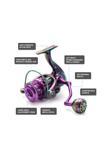 Maiyame Lizard Kamelon Renkli Makaralı Olta Makinesi - 1000 Model, Balık Avı Tutkunları İçin Mükemmel Yardımcı