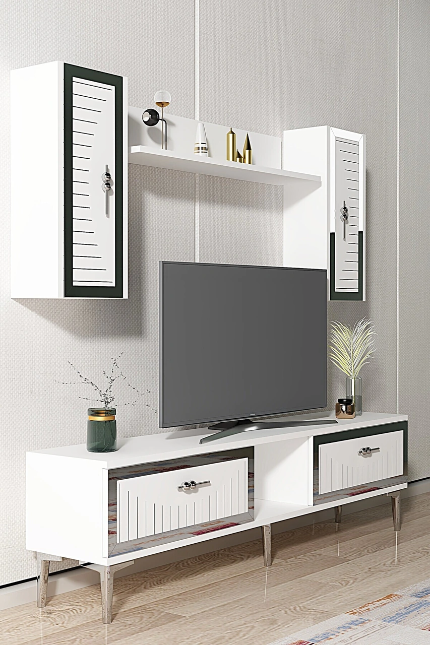 Tvr1501bs - Tuna150 Tv Ünitesi Beyaz Sılver 150cm BEYAZ-GÜMÜŞ