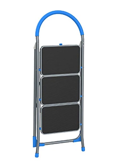 Mac Allıster 3 Basamaklı Geniş Çelik Merdiven 150kg Taşıma Kapasiteli