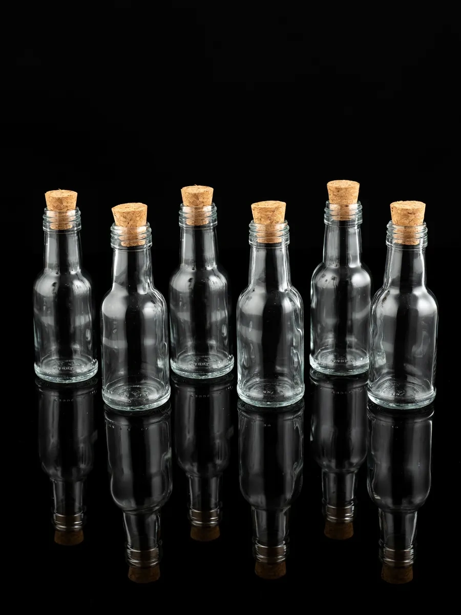 Domania Boyun Kısmı Dişli 6 Adet Cam Şişe Seti 100 Ml. 230352055 Beyaz