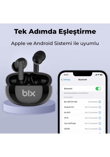 Bix Soundcraft X1 ENC ANC Bluetooth 5.2 Kulak İçi Kulaklık