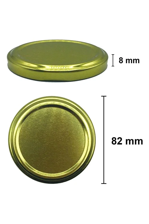 4 Adet 425 Ml Metal Konserve Kapaklı Yoğurt, Sosluk, Baharatlık, Menemen 425 Cc Cam Kavanoz Gold