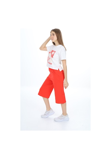 Toontoy Kız Çocuk Flw Paradıse Yazı Baskılı Kaprili Takım Ekru