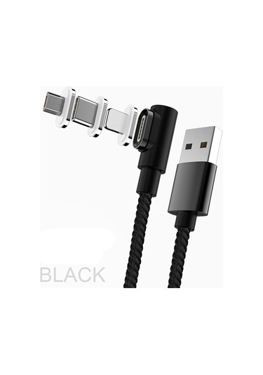 Sindvor 5a Manyetik Usb-c Kablo Led 90 Hızlı Şarj İphone 14/15 Pro Max Samsung Xiaomi Huawei Uyumlublack1m