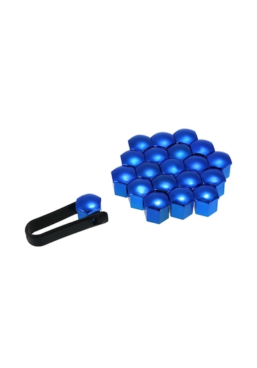 Padalink 17mm Jant Kapakları - 20 Adet Universal Abs Plastik Çekiçli Çıkarma Aleti Kırmızı/mavi