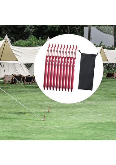 Dolıty 10 Adet Çadır Kazıkları Bahçecilik Açık Kırmızı Kırmızı