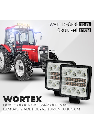 Dual Colour Wortex Off Road Lambası Beyaz-turuncu 2 Adet