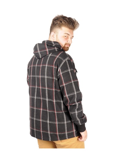 Mode Xl Erkek Sweat Fermuarlı Kapşon Kapak Cep Oduncu 21571 Siyah 001