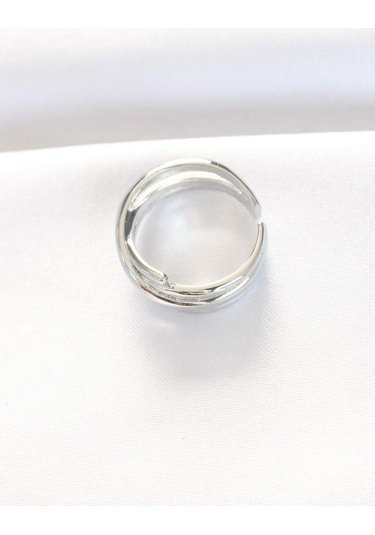 Kalın Silver Renk Ayarlanabilir Yüzük Gümüş