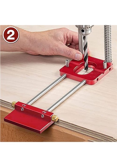 Sones Doğru Konumlandırma Kemer Delme Ahşap Matkap Ahşap İşleme Konum Belirleme Aksesuarları Aracı, Stil: Plastik Kırmızı