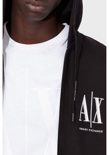 Erkek Regular Fit Fermuarlı Felpa Kapüşonlu Sweatshirt - Siyah Siyah