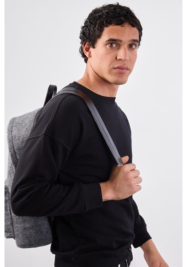 Dufy Siyah Bisiklet Yaka Regular Fit Erkek Sweatshirt Siyah