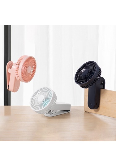 F21 Taşınabilir Mini Vantilatör 1200mah Şarj Edilebilir Usb Pilli Masaüstü Vantilatör Manyetik Taban Klipsli - Beyaz Beyaz