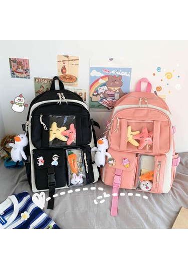 Aromee 4 Parça Genç Kız Sırt Çantası Ortaokul Öğrencileri - Turuncu