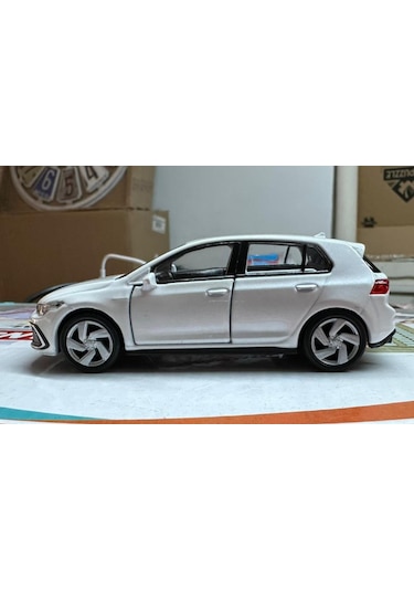 Oyuncak Metal Model Araba 1/36 Çek Bırak Vw Golf 8 Gtı Beyaz