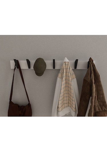 Hepsi3boyutlu Modern Duvar & Kapı Kanca Askılık - 7 Adet Siyah Kanca Askılık - Model No : 5 Siyah