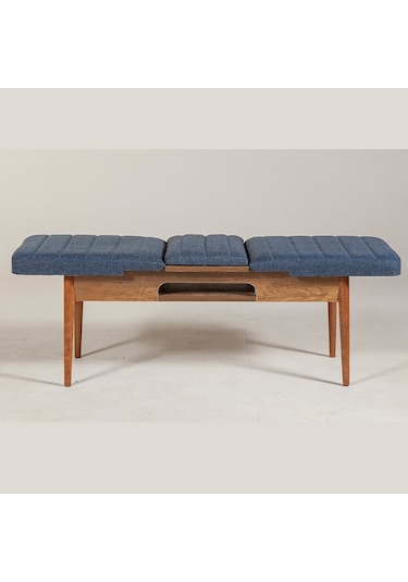Ahşap Açılır Bench Ceviz Lacivert