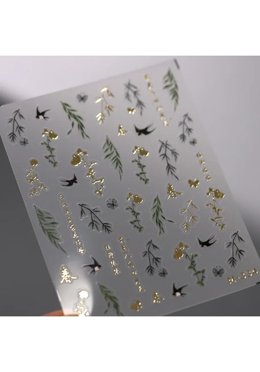 1 Adet Vintage Altın Çiçek Yüksek Kalite 5d Kabartmalı Nail Art Çıkartmaları Nail Art Gravür Dekorasyon Moda Kaymak Tırnak Çıkartmalar Neon Yellow