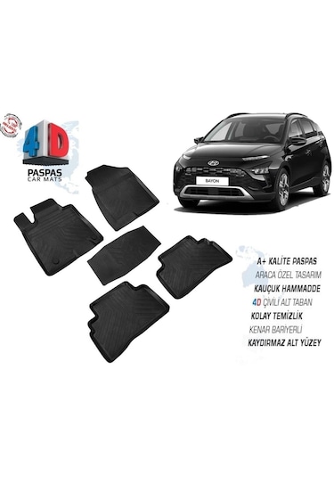 Hyundai Bayon 2021 2022 2023 Araca Özel 4d Havuzlu Paspas Omsa
