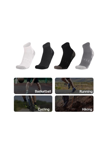 Konesam Unisex Spor Çorapları - Kalın Tulumlu Taban, Nem Emici, Elastik Yaka - Koşu, Bisiklet, Outdoor Aktivite İçin - Koyu Gri - Tek Beden Koyu Gri