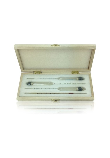 Aek-Tech 3'Lü Set Alkol-Metre 0-40-70-100 Ahşap Kutulu