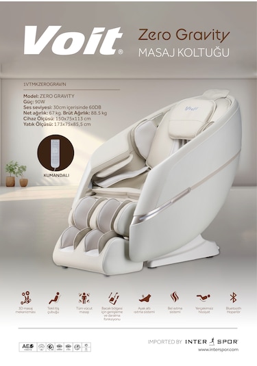 Voıt Zero Gravıty Masaj Koltuğu/n Kumandalı-bluetoothlu